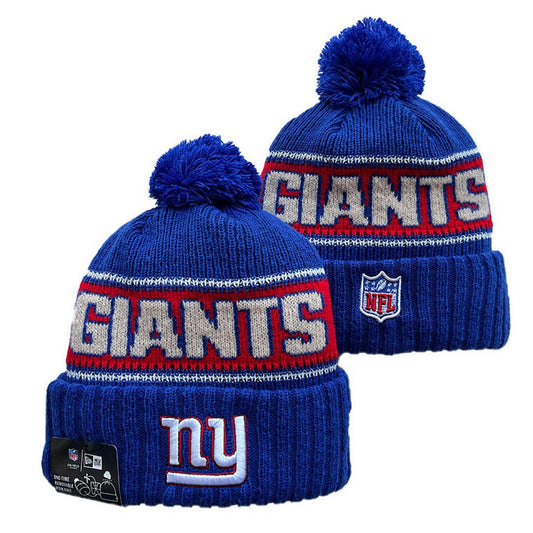 Blue/Red/Gray/White Football Beanie