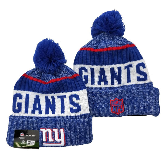 Blue/Gray/Red/White Football Beanie