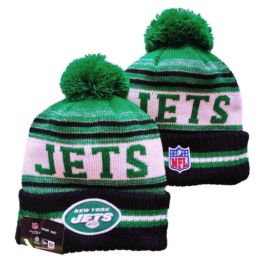 Green/Black/White Football Beanie