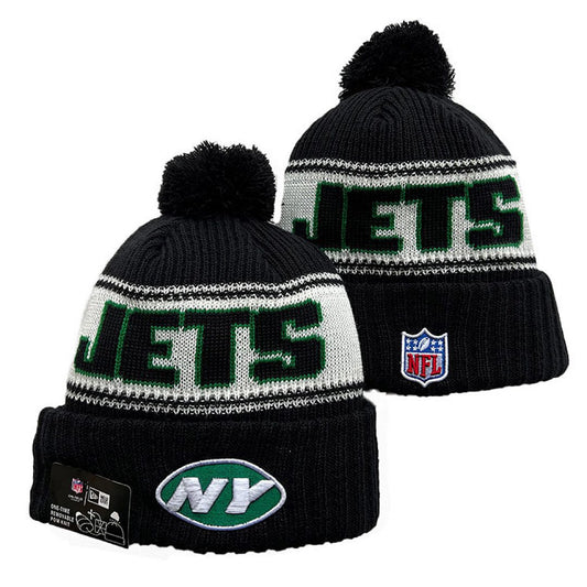 Black/White/Green Football Beanie