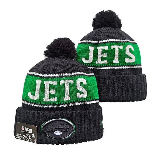 Black/Green/White Football Beanie