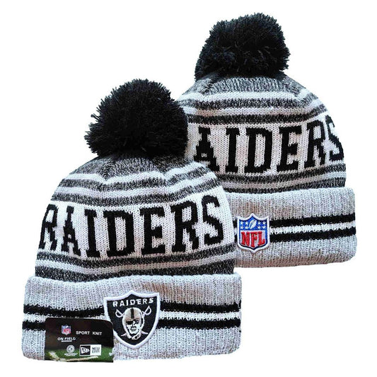 Gray/Black/White Football Beanie