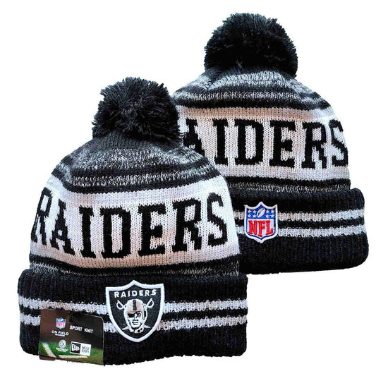 Black/White/Gray Football Beanie
