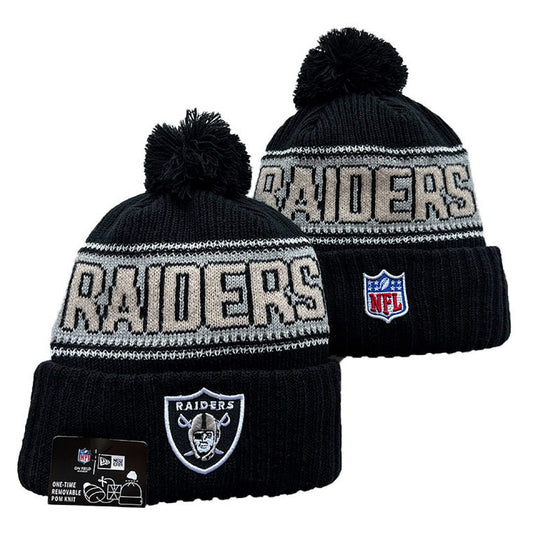 Black/Gray/White Football Beanie