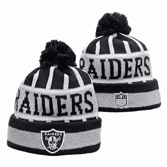 Black/Gray/White Football Beanie