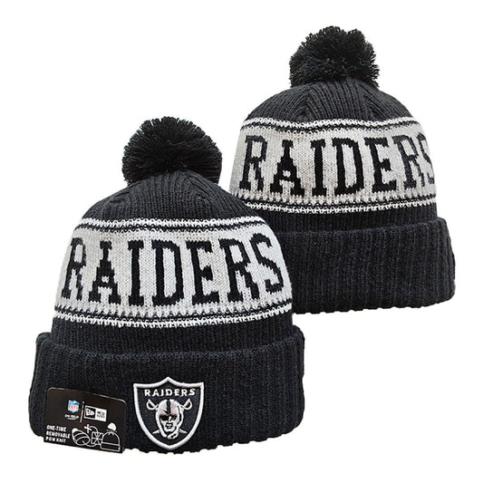 Black/Gray/White Football Beanie