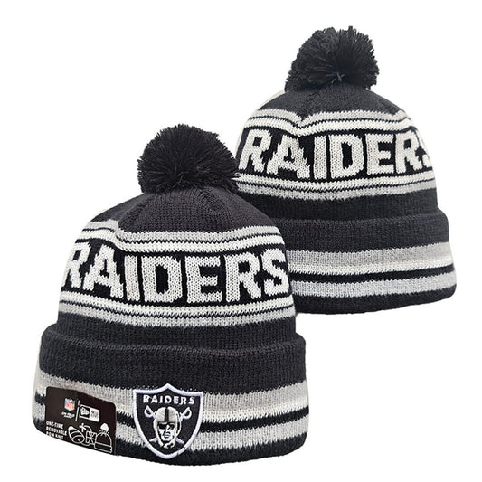 Black/White/Gray Football Beanie
