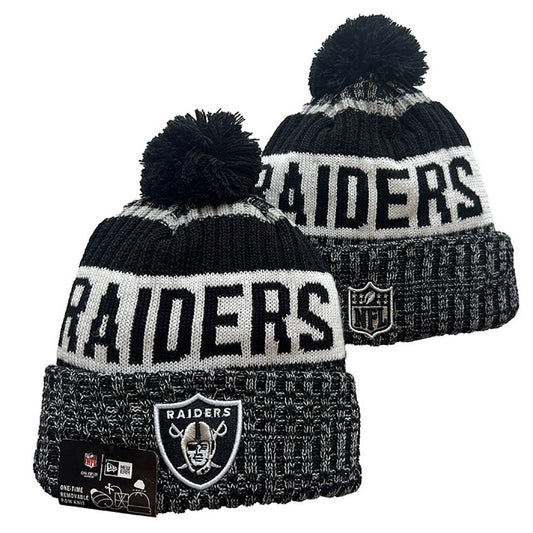 Black/Gray/White Football Beanie