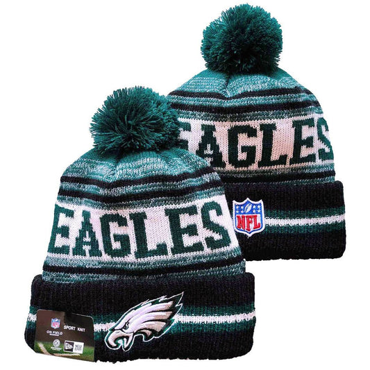 Green/White/Black Football Beanie
