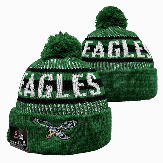Green/White/Black Football Beanie