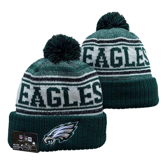 Green/Gray/White/Black Football Beanie
