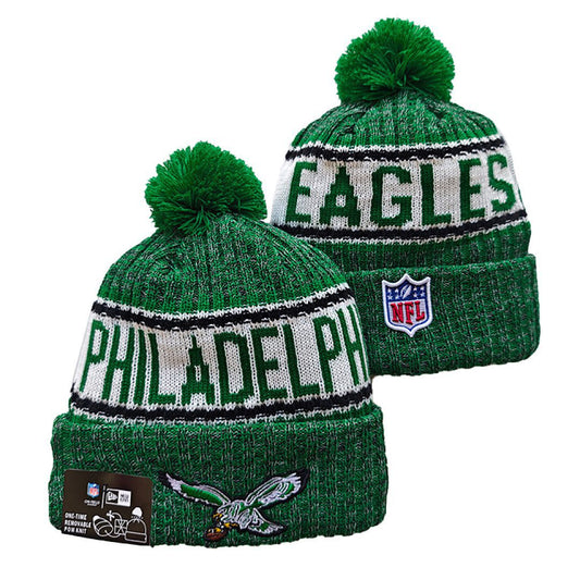 Green/Gray/White/Black Football Beanie