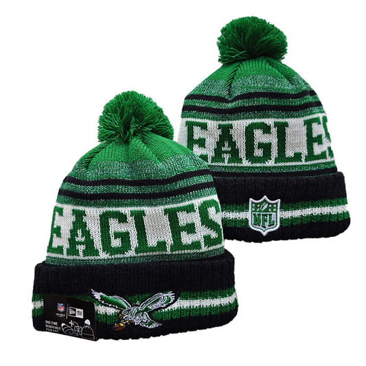 Green/Gray/Black/White Football Beanie