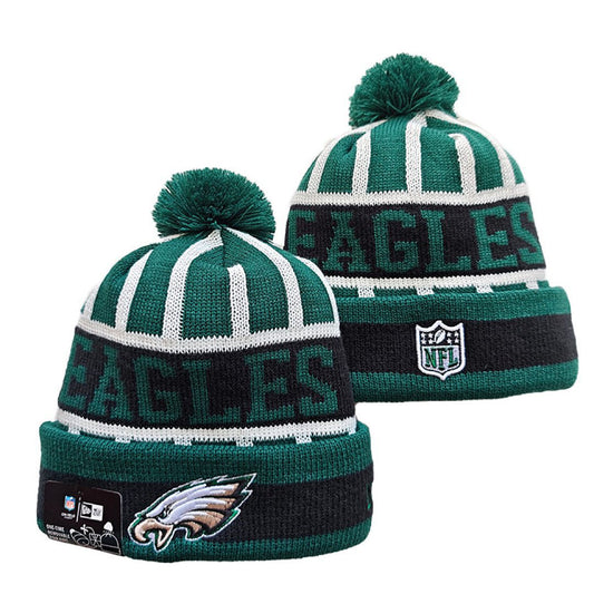 Green/White/Black Football Beanie