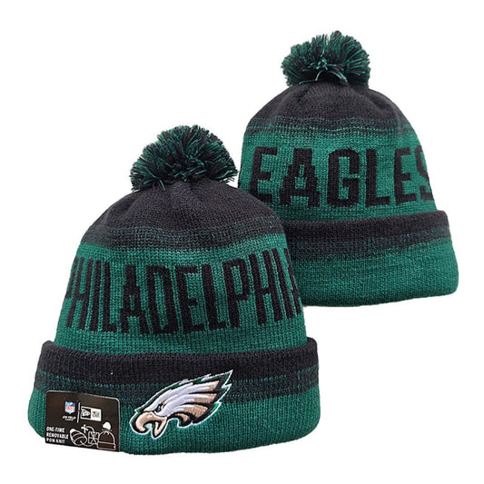 Green/Black Football Beanie