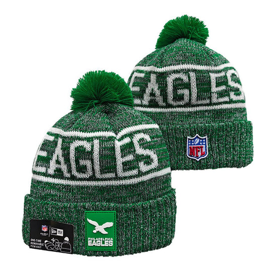 Green/Gray/White Football Beanie