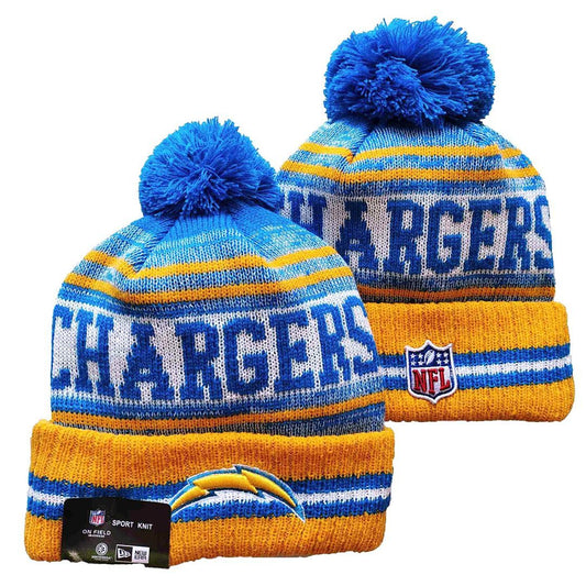 Blue/Yellow/White Football Beanie