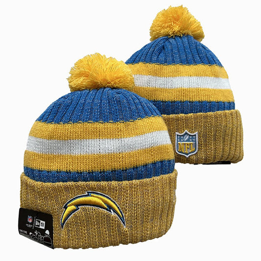Blue/Yellow/White Football Beanie