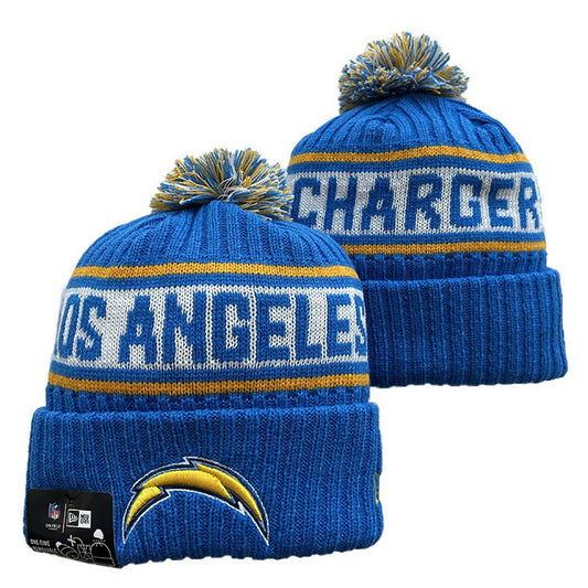 Blue/Gray/Yellow Football Beanie