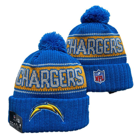 Blue/Yellow/White Football Beanie