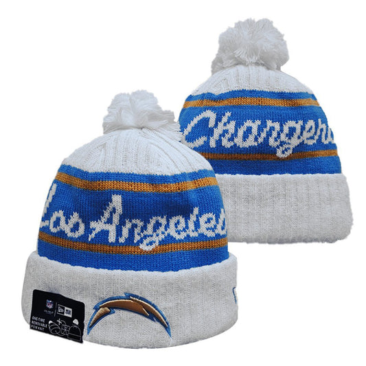 White/Blue/Gold Football Beanie