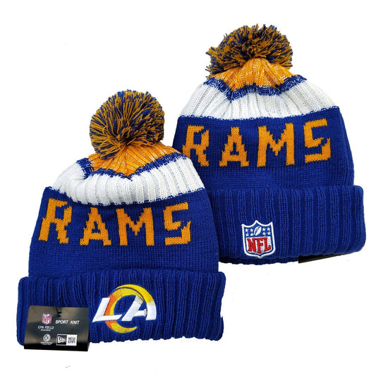 Blue/Yellow/White Football Beanie