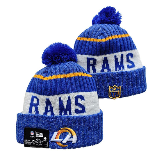 Blue/White/Yellow Football Beanie