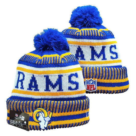 Blue/Yellow/White Football Beanie