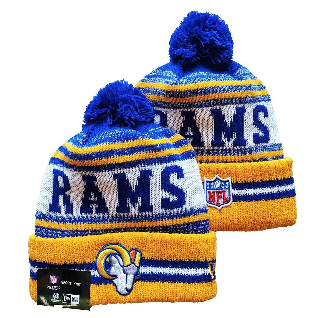Blue/Yellow/White Football Beanie