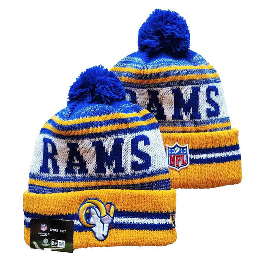Blue/Yellow/White Football Beanie