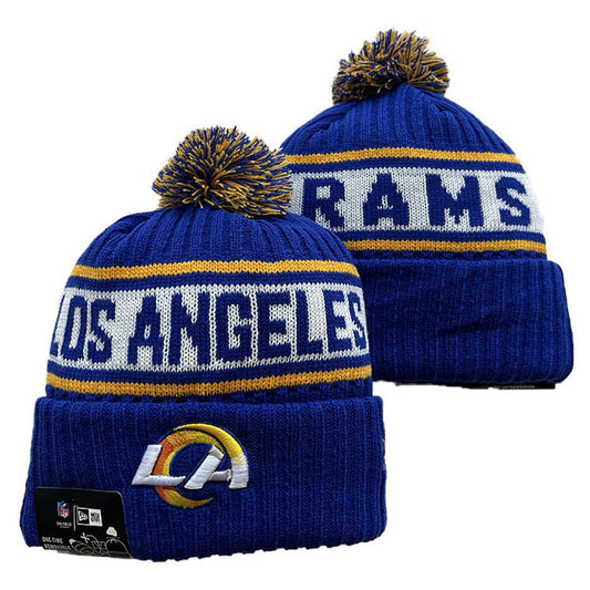 Blue/Yellow/White Football Beanie