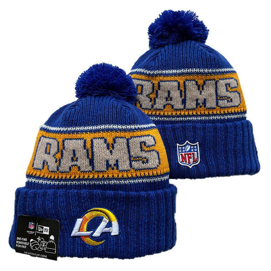 Blue/Yellow/White Football Beanie