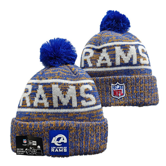 Blue/Gold/White Football Beanie