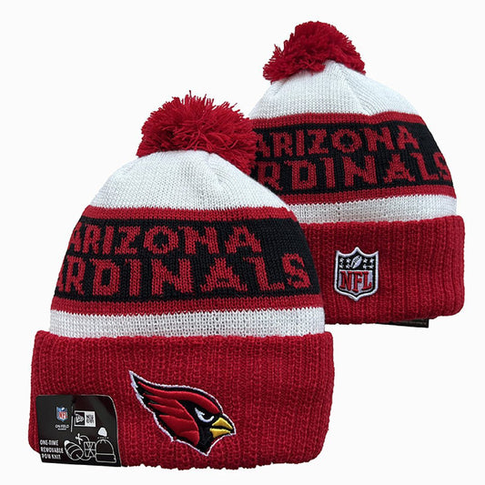 Red/Cream/Black Football Beanie