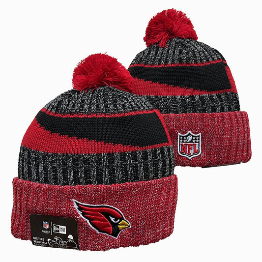 Black/Gray/Red Football Beanie