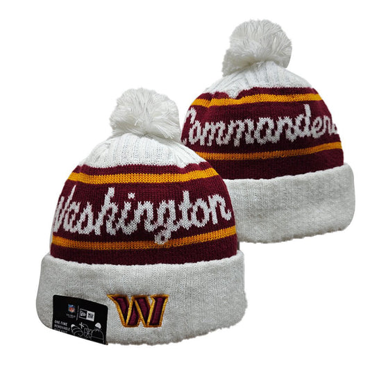White/Burgundy/Gold Football Beanie