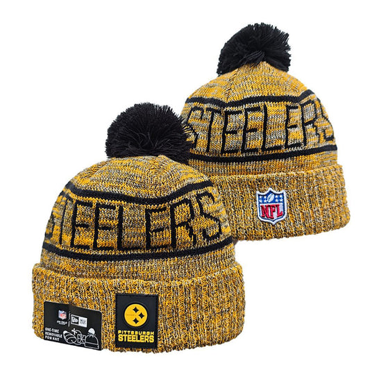 Gold/Gray/Black Football Beanie
