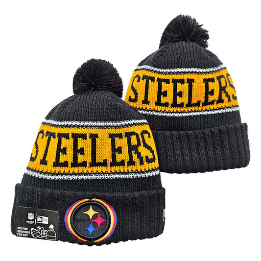 Gray/Gold/White Football Beanie
