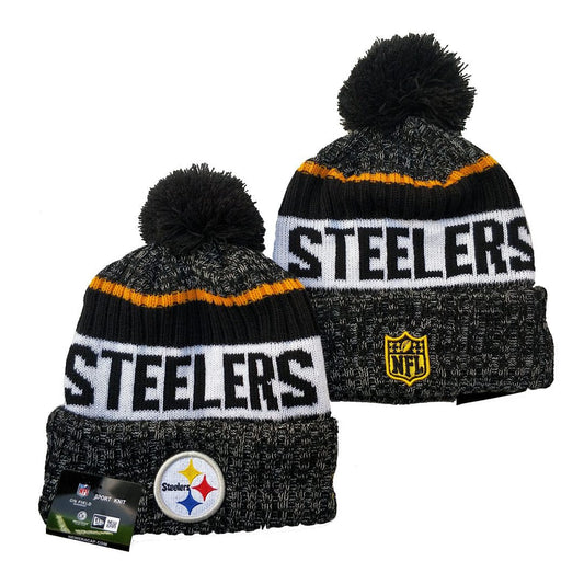 Gray/Black/White/Gold Football Beanie