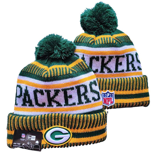 Green/Yellow/White Football Beanie