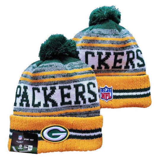 Green/Yellow/White Football Beanie
