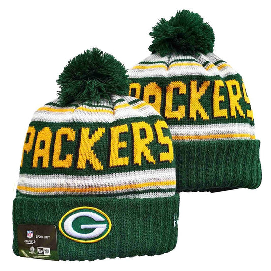 Green/Yellow/White Football Beanie