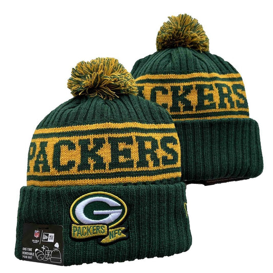Green/Yellow/White Football Beanie