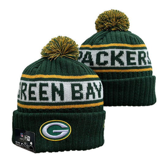 Green/Yellow/White Football Beanie