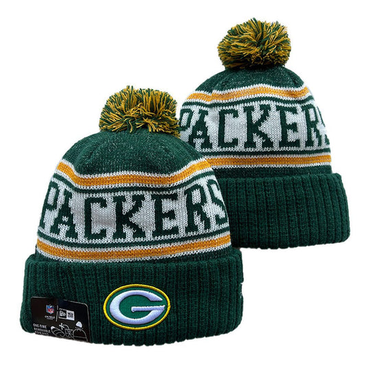 Green/Yellow/White Football Beanie