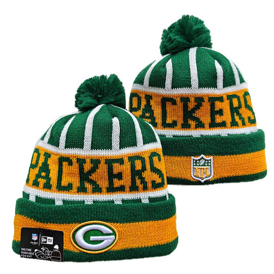 Green/Yellow/White Football Beanie