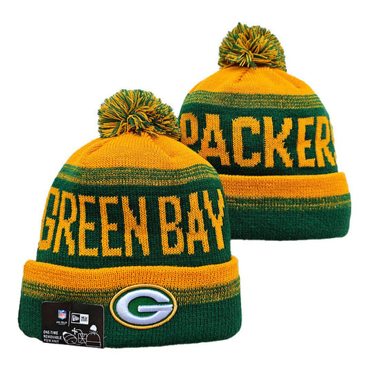 Yellow/Green/White Football Beanie