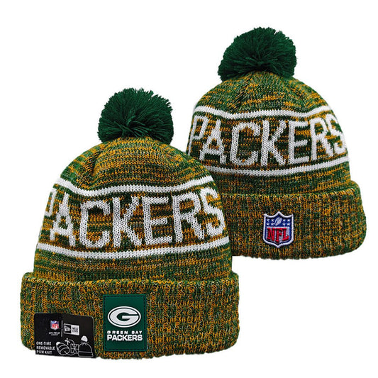 Green/Yellow/White Football Beanie