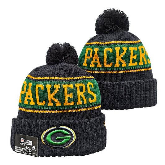 Gray/Green/Yellow Football Beanie