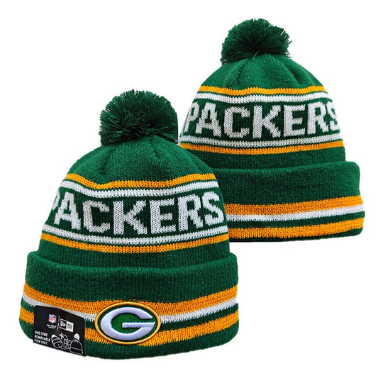 Green/Yellow/White Football Beanie